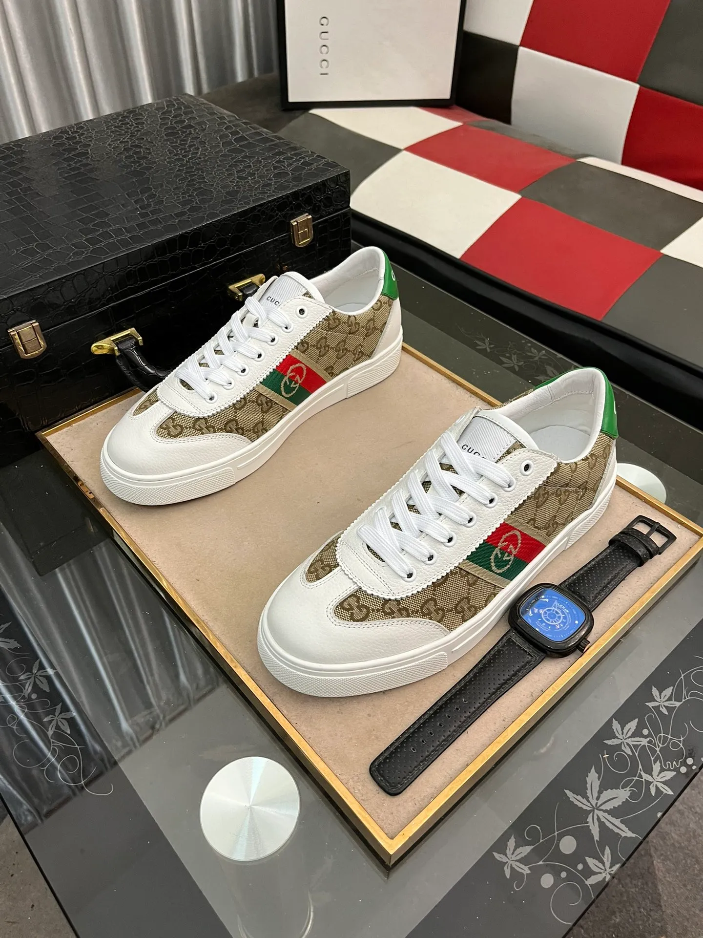 Men's shoes 💰400⌚️⌚️《Gucci*》The latest hot-selling casual shoes, top brand [seduce] luxury~purchase, top~quality. [Strong] The upper is made of imported breathable mesh with material ➕ breathable sports lining (•) and fine workmanship. Original personalized fashionable soft rubber wear-resistant outsole, size: 38-443⃣️colors available